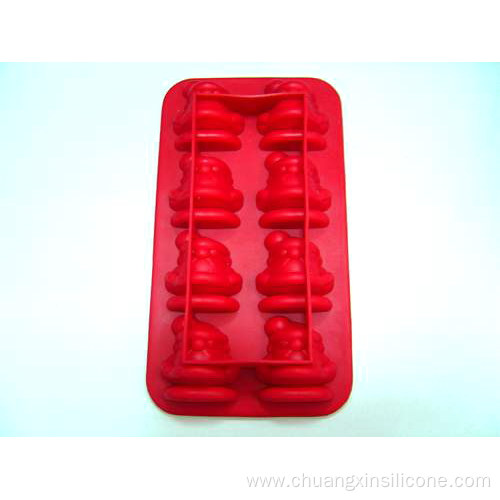 Silicone Kitchenware Ice Tray Santa Claus Shape 8-Cup